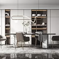Modern Dining Table Chair Combination Dining Table Chair 3d model