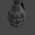 Military Metal Grenade With Diamond Pattern Fuse And Pull Ring Design 3d model