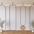 Changhong glass partition glass porch screen rotating partition 3d model