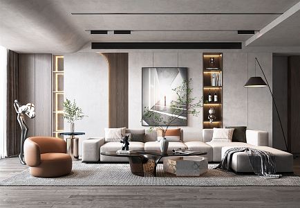 modern living room 3d model