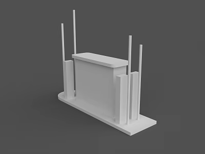Road Facilities Traffic Barrier With Vertical Posts And Platform Structure 3d model