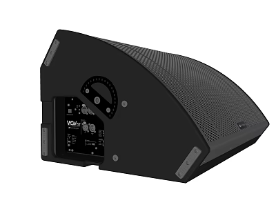 Modern Black Speaker System With Control Panel And Grille Design For Home Audio 3d model