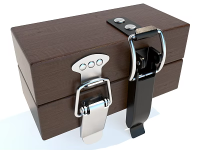 Sturdy Wooden Toolbox for Hardware Tools with Metal Latches and Secure Closure 3d model