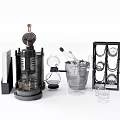 Commercial Bar Equipment With Coffee Machine Mixing Glasses Ice Bucket And Glass Rack