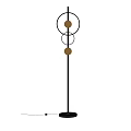 Modern Minimalist Floor Lamp With Circular Rings And Gold Black Accents