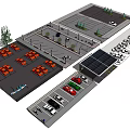 Various Parking Lot Design Layouts With Solar Panels Greenery And Vehicle Spaces