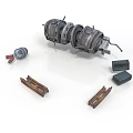 Industrial Mechanical Components With Large Gear Assembly And Small Parts