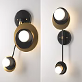 Modern Wall Lamps With Geometric Shapes Metal Glass Black Gold Design