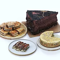 Delicious Assorted Desserts Featuring Pastries Chocolate Cake And Cheesecake On Plates