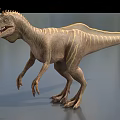 Reptile Dinosaur With Striped Skin And Dorsal Structure In Standing Posture