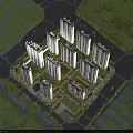 Aerial View Planning of Modern Residential Complex with High Rise Buildings and Green Spaces