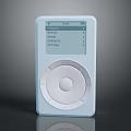 Sleek White Modern Digital Music Player With Screen Showing Menu Options And Circular Control Button 3d model