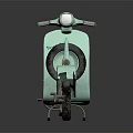 Vintage Light Turquoise Scooter With Black Seat And Classic Design