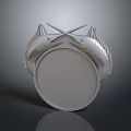 Ornate Decorative Plate With Two Crossed Silver Marlin Fish Sculptures
