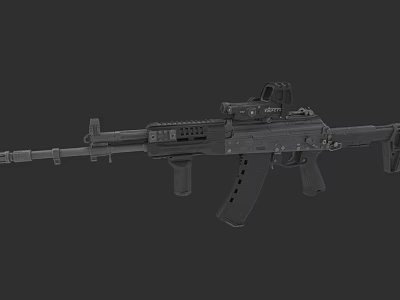 Modern Tactical Assault Rifle With Scope Magazine And Ergonomic Grip Design 3d model