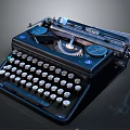 Vintage Black Mechanical Typewriter With Classic Keyboard And Metal Roller Parts