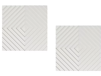 White Inflatable Decorative Structures With Chevron And Diamond Geometric Patterns 3d model