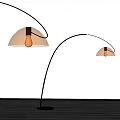 Modern Arc Floor Lamp With Transparent Shade And Round Base For Living Room
