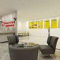 Shopping Mall Store Interior With Marble Floor Lounge Sofa Counter And Chandelier