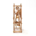 Wooden Mechanical Gear Model With Intricate Carved Design And Rotating Parts