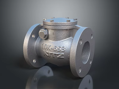 KITZ 10K 555 Cast Iron Industrial Valve With Flange Connections And Bolts 3d model