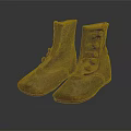 Vintage Old Buttoned Boots With Rustic Brown Leather And Classic Design Features 3d model