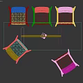 Modern Dining Table And Chairs Set With Black Frame And Light Upholstered Seats Design