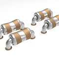 Industrial Grade Durable Connectors With Silver Brown Stripes And Metal End Fittings
