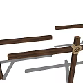 Wooden Railing With Cross Rope Wrapped Design And Natural Wood Details
