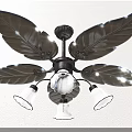 Vintage Leaf Shaped Chandelier With Multiple Warm Light Bulbs And Metal Frame