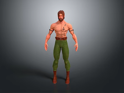 Muay Thai Free Fighting Athlete Muay Thai Athlete Boxer Athlete Sanda 3d model