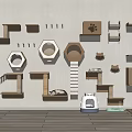 Modern Cat Climbing Rack Cat Litter Basin Cat Nest 3d model