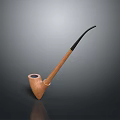 Classic Wooden Smoking Pipe with Simple Design and Black Mouthpiece