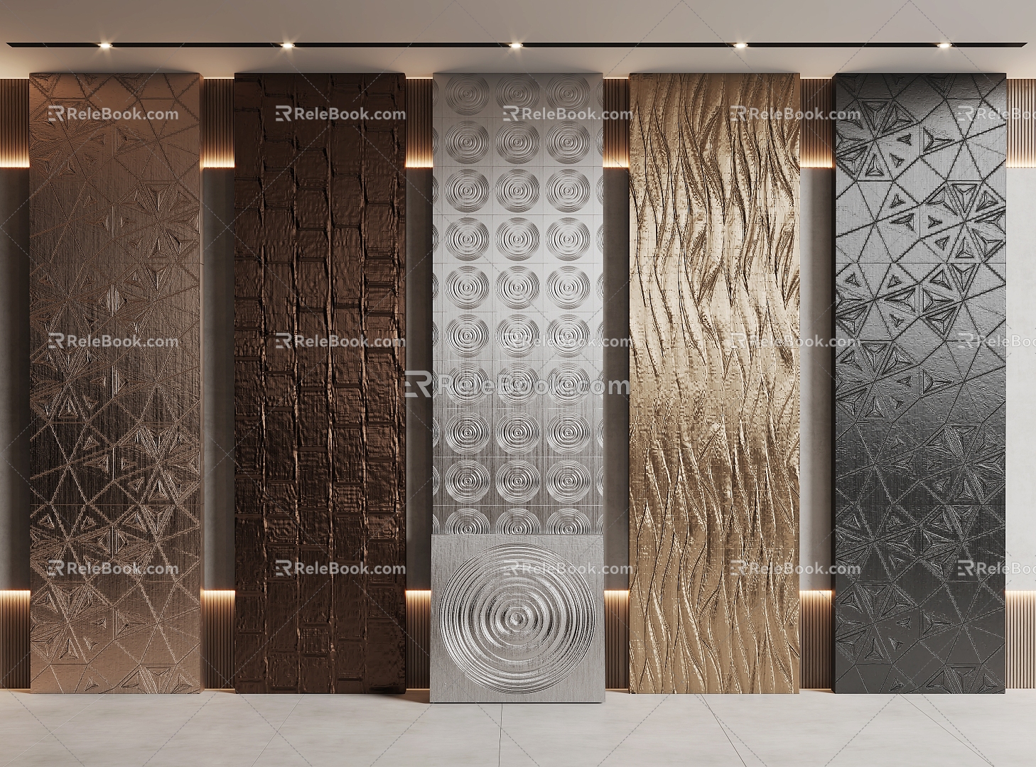 Stainless Steel Plate Wall Panel Model Panel Background Wall Panel 3d model