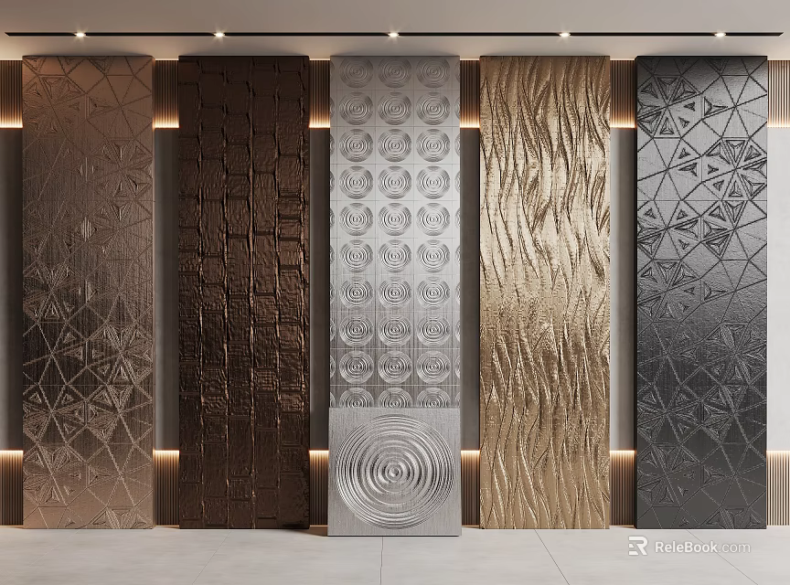 Decorative Wall Panels With Various Textures And Designs 3d model 