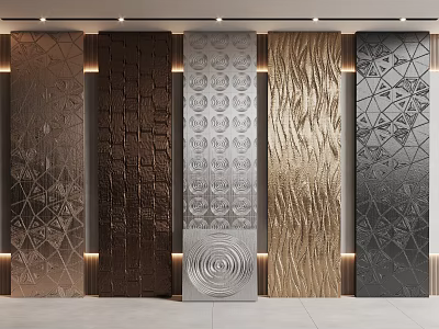 Decorative Wall Panels With Various Textures And Designs 3d model