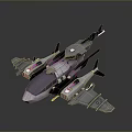 Futuristic Sci Fi Aircraft Model With Multiple Wings Streamlined Body And Detailed Components 3d model