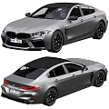 Gray BMW M8 Gran Coupe From Front And Rear Views 3d model