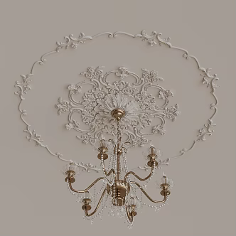 French carved lamp panel line 3d model