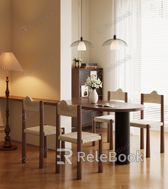 Quiet wind small apartment dining table for four model