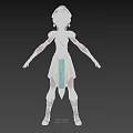 Female Warrior Character with Armor Skirt Leather Boots in Dynamic Pose 3D Design