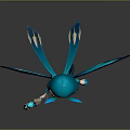 Magical Game and Movie Character with Blue Butterfly Wings Green Outfit and Staff