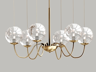 Modern chandelier metal multi-head chandelier 3d model