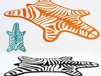 Children's Zebra Pattern Carpet Modern Shape Carpet 3d model