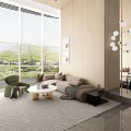 Modern reception area Sales office Negotiation area 3d model