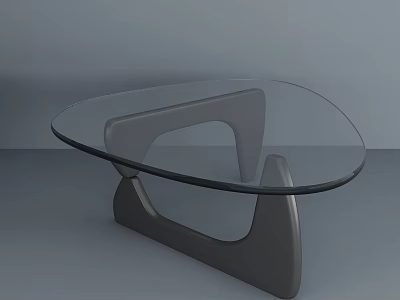 Modern Coffee Table With Glass Top And Unique Geometric Metal Base Design 3d model