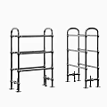 Stainless Steel Multi Tier Storage Racks With Wheels For Kitchen Organization