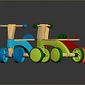 Colorful Kids Wooden Balance Bikes Blue Red Green with Wheels and Handles