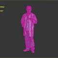 Game Movie Doctor Character Wearing White Coat And Green Scrubs Holding Stethoscope Against Gray Background