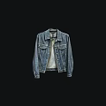 Classic Blue Denim Jacket with Button Front and Casual Style Design 3d model